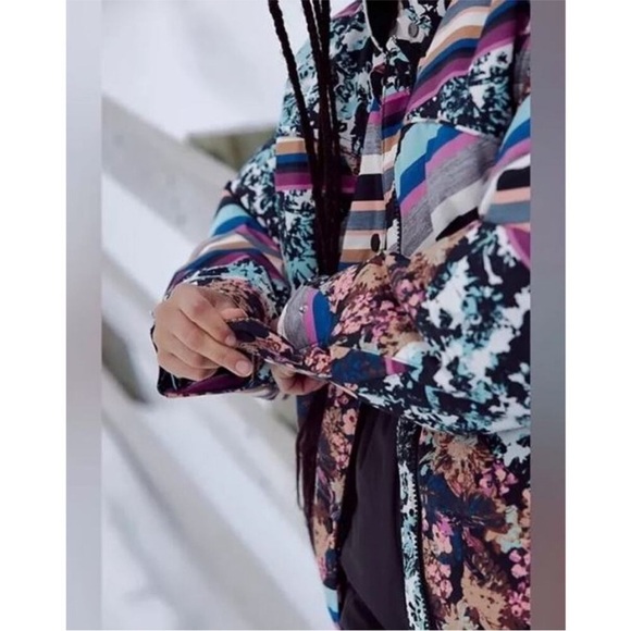 Free People Movement Bunny Slope Floral Puffer Jacket Size Large NWT - Picture 4 of 17